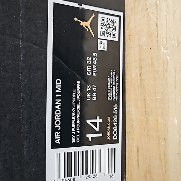 Air Jordan Retro 1 Mid Blueberry Sky Purple White Mens Shoe Sneaker DQ8426-515 - Picture 10 of 11